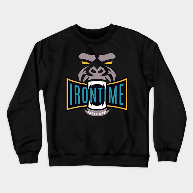 Iron Time Gorilla - Lift Harder Crewneck Sweatshirt by Intricate House of Design